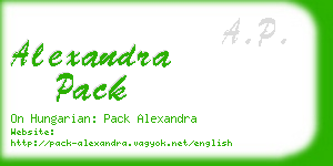 alexandra pack business card